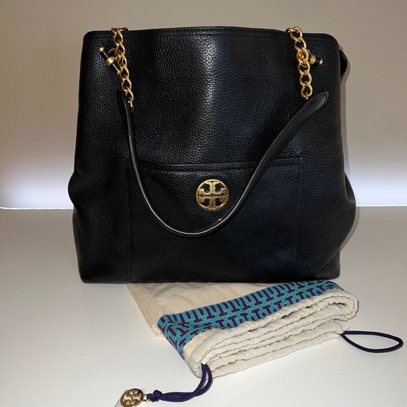 Tory Burch Pebbled Leather Gold Hardware Bag - Picture 1 of 5